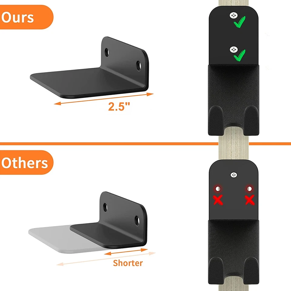 Paquete de 3 colgadores de pedales de bicicleta de montaje en pared, portabicicletas horizontal de alta resistencia para garaje Foto 3 de 4