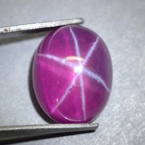 12.65 Ct 14x11.3 MM Pink Red Ruby Star Sapphire 6 Rays Lab Corundum RRS8714 - Image 2 of 4