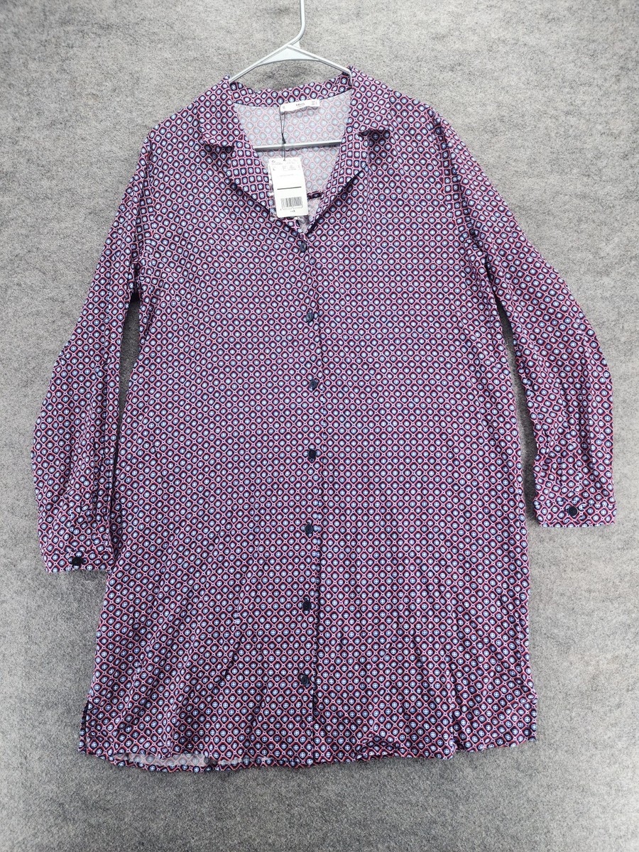 MNG Casual Dress Womens Medium Long Sleeve Button Front Vestido Gatsby |  eBay
