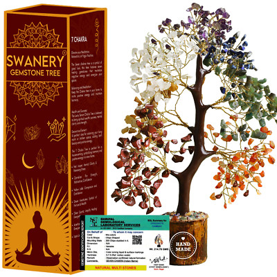 SCHWANEREI 7 CHAKRA KRISTALL BAUM EDELSTEINE BAUM HEILUNG HEIL EDELSTEINBAUM WOHNDEKO