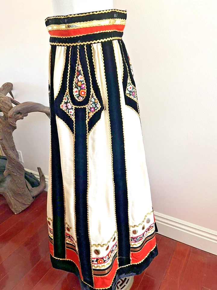 FABULOSA Falda De Diseñador De Colección - Colección Rizkallah Malcolm Starr Mar Caspio 1971 Foto 3 de 4