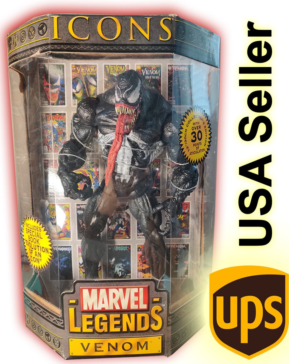 Marvel Legends Icons: Venom Action Figure 30,5 Cm, Oltre 30 Punti Di Articolazione, Con Fumetto, Giocattolo Da Collezione
