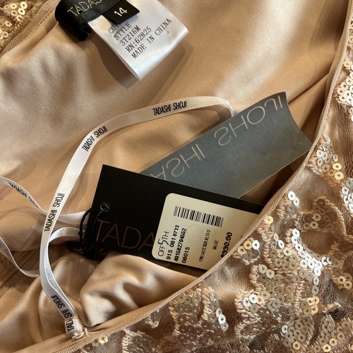 Tadashi Shoji Women 14 Primrose Sequined Lace One Shoulder Cocktail Dress #L - Picture 12 of 12