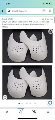 2 Pair- WhiteShoe Crease Protectors: Nike Air Jordan 1, Air force 1, Dunks, etc.