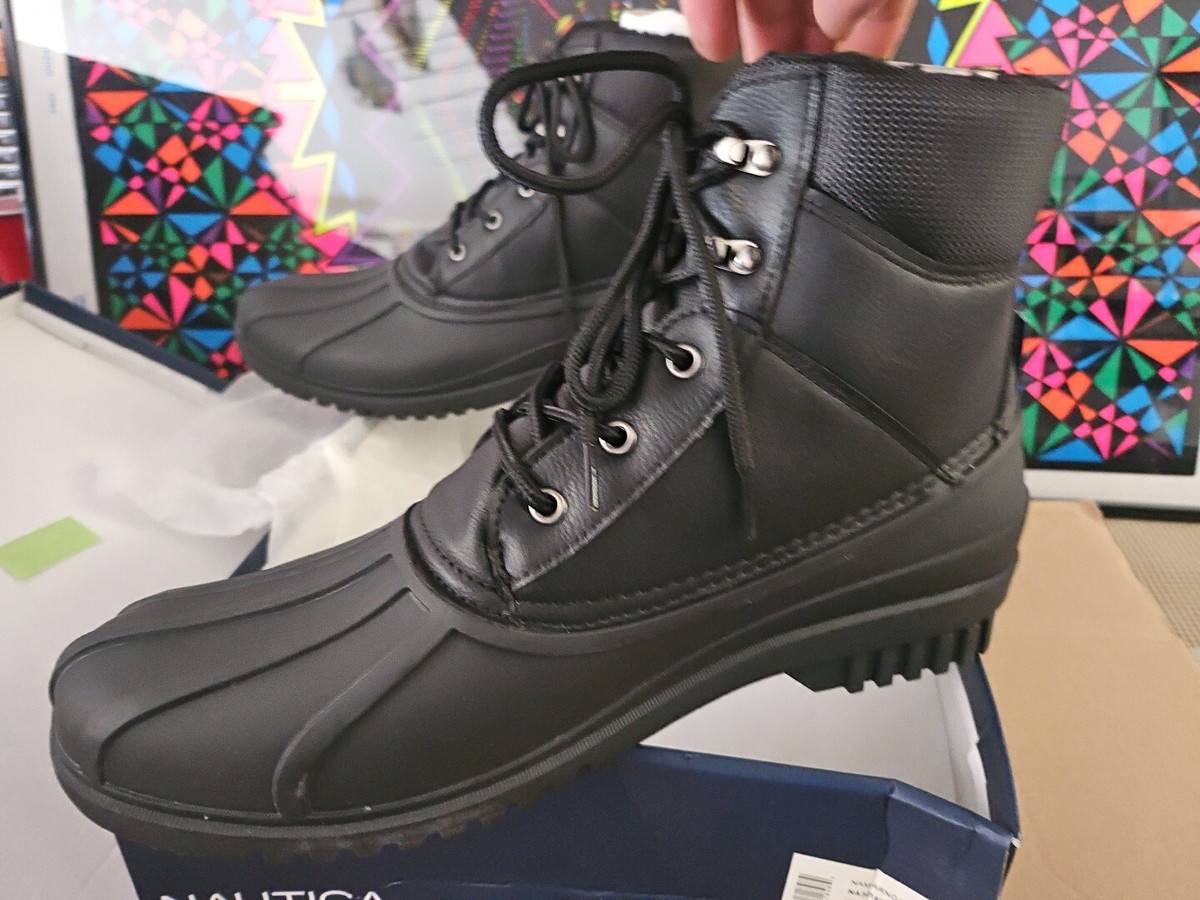 Nautica Nam-ARNO Black Lace Up Boots Men\'s Size 12 DUCK boot (☆#trl8) Nautica - Brandclub - Nautica Mens New Bedford Weather  main image 4
