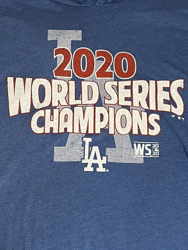 Los Angeles Dodgers 2020 World Series Champs Hoodie Tee Shirt XL Fanatics NWT - Picture 2 of 8