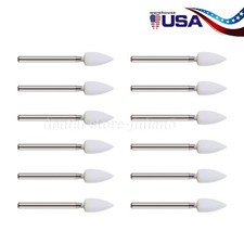 12pc/Pack Dental White Polishing Stones Flame shape FG bur Arkansas Stone Points
