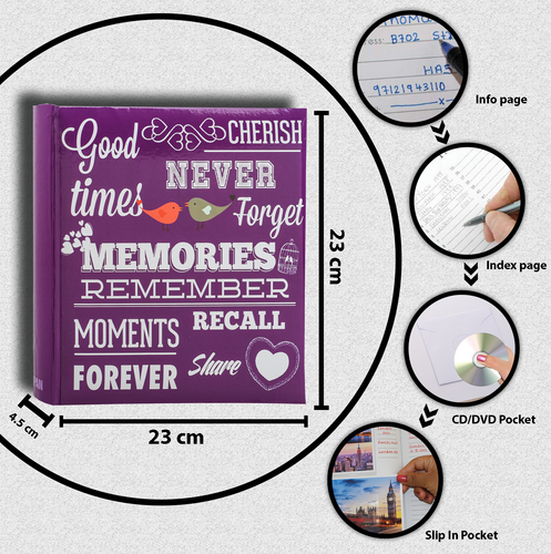 2 X Large Memo Slip In Photo Album for Hold 200 '6 x 4' Photos- Choose Design - Picture 111 of 111