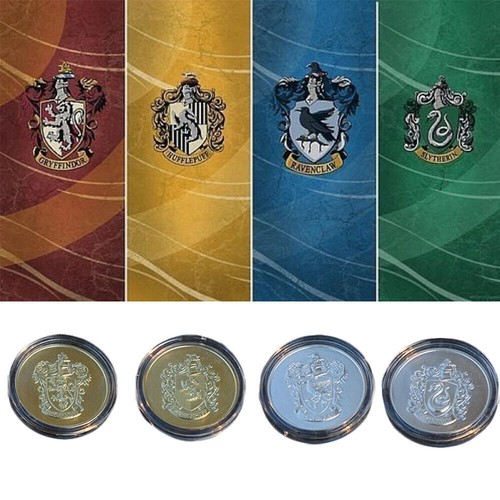 Harry Potter Coins Hogwarts Gryffindor Slytherin Ravenclaw Hufflepuff Gifts - Picture 1 of 11