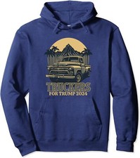 Truckers For Trump 2024 Election Support Trump 2024 Unisex Hooded Sweatshirt