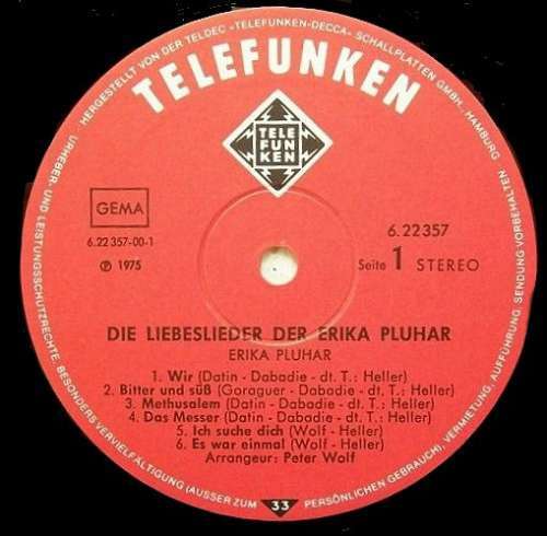 Erika Pluhar Die Liebeslieder Der Erika Pl LP Album Red Vinyl Schallplatte 024 - Picture 2 of 4