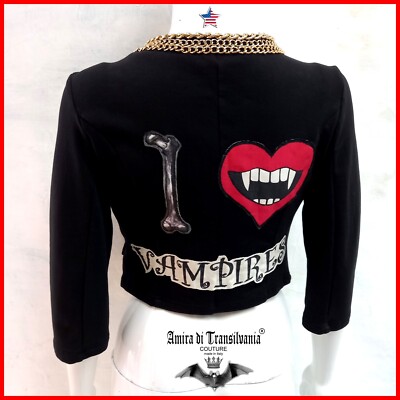 vintage short jacket woman original iconic italian luxury brand vampire gothic s
