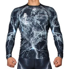 [FX-103K] BTOPERFORM Skin Compression Rash guard Base layer NO RETREAT -Black