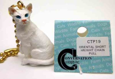 ORIENTAL SHORT HAIR, WHITE CAT CHAIN PULL CONV. CONCEPTS, ITEM CTP19