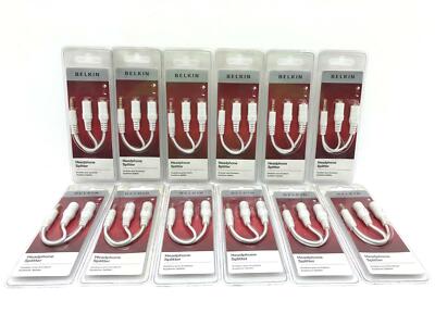 12 Stück Belkin Lautsprecher Kopfhörer Splitter 3,5 mm weiß Audiosplitter Klinke