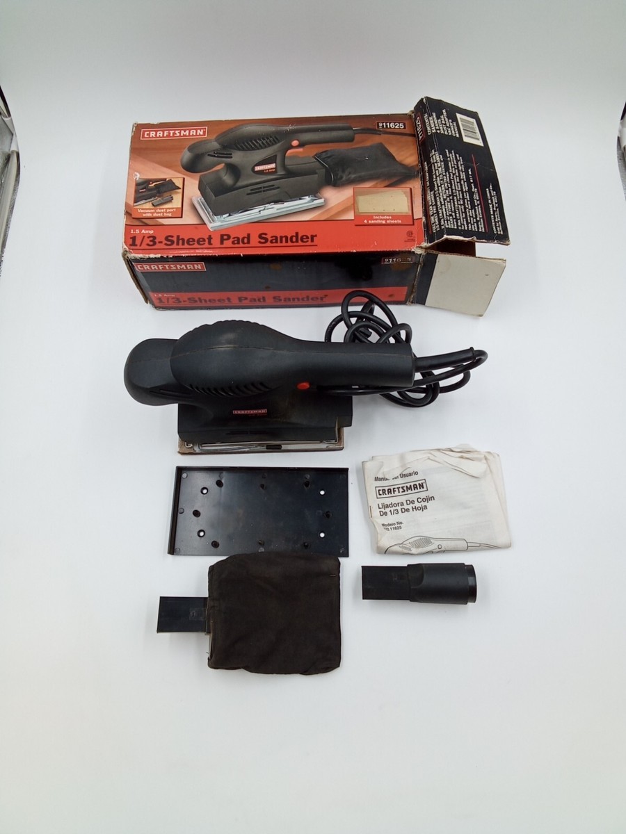 Craftsman 911625 1/3-Sheet Pad Sander AMP-Vacuum Dust Port w/Dust Bag  WORKS