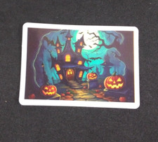 Haunted House With Glowing Lights Halloween Sticker 1.5" x 2" AQ 