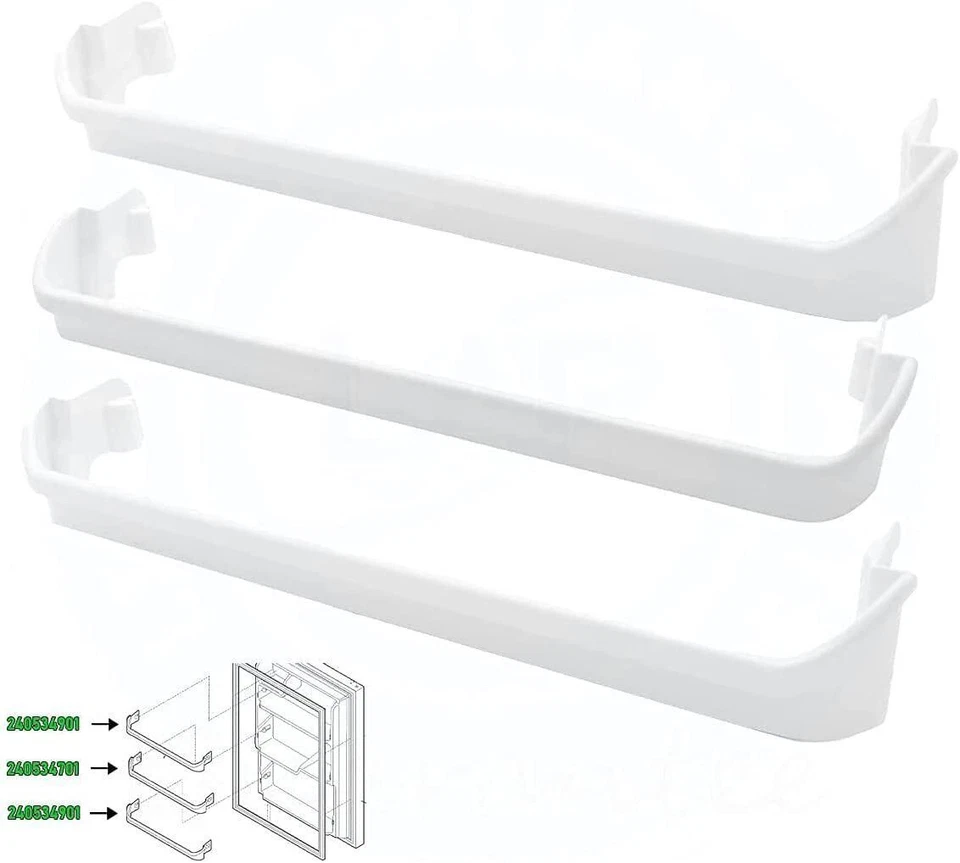 Combo de barra de estante de puerta compatible con Frigidaire 240534901 240534701 3 piezas Foto 2 de 4
