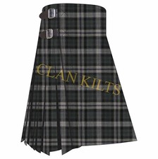 Black Scottish National 8-yard Handmade Traditional Tartan Kilt For Men