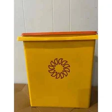 Tupperware Harvest Sun 1430 Sunflower Tote Storage Picnic Basket Vintage 70’s