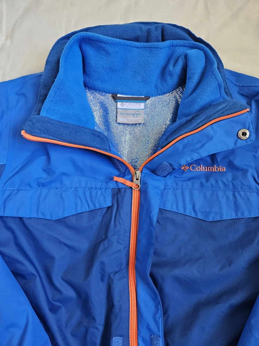 COLUMBIA Boys Interchange Jacket 3 in 1 Royal Blue Navy Orange