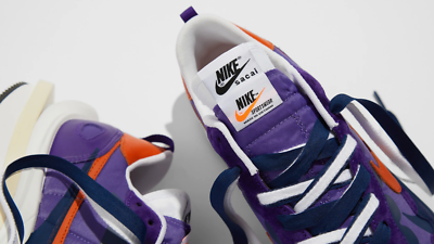 靴 SACAI NIKE VAPOR WAFFLE DARK IRIS Sacai X Nike Vaporwaffle Mesh Trainers Sneakers Shoes