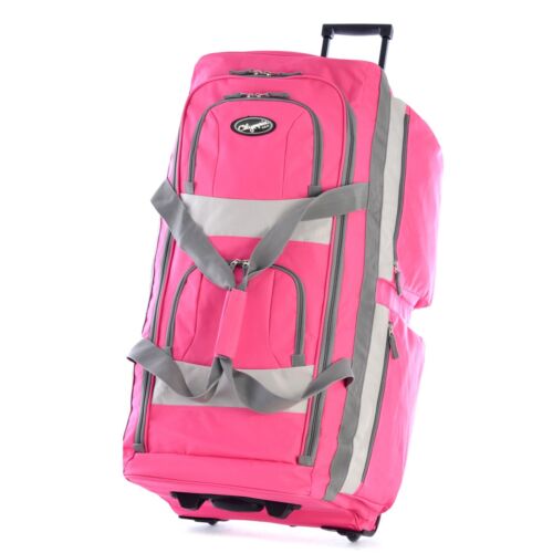 Olympia 29" Pink 8 Pocket U Shaped LT WT Rolling Duffel Luggage 5-Year Warranty