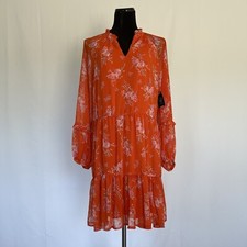 NWT Vince Camuto Tiered Peasant Style Dress Floral Pattern Puff Sleeve Sz XL