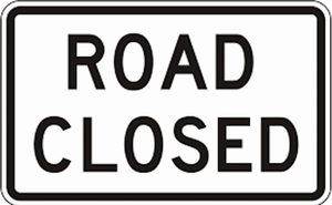 road closed warning safety