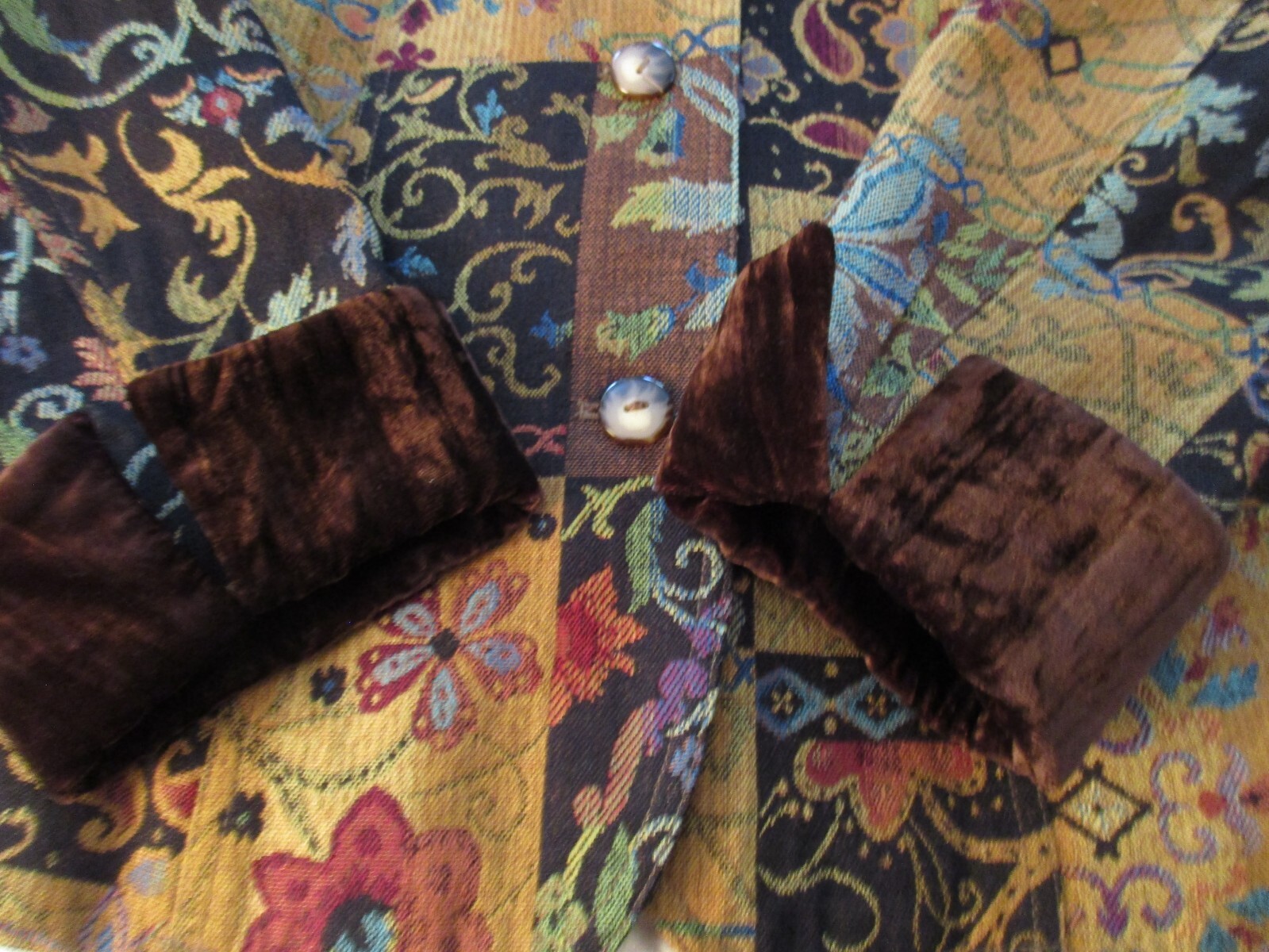 Coldwater Creek Patchwork Blazer Jacket Size L Ve… - image 2