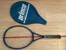 VTG 1989 PRINCE Graphite Comp Oversize Tennis Racket 4 1/2 4 w/ Cover Restrung