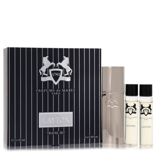 Layton Royal Essence Parfums De Marly Three EdP s Travel Set 3 x .34 oz / e 3 x  - Foto 1 di 4