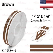 1/2" 12mm Vinyl Pinstriping PinStripe Car Body Styling Double Line Sticker BROWN