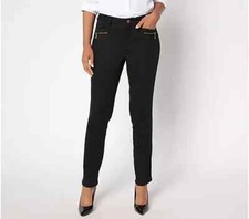 Belle by Kim Gravel TripleLuxe Twill Hip Zip Slim Leg Jean, Petite 12 A662814