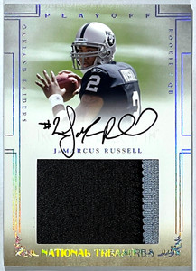 2007 Playoff National Treasures JaMarcus Russell RPA Auto Jersey RC #115 99/99