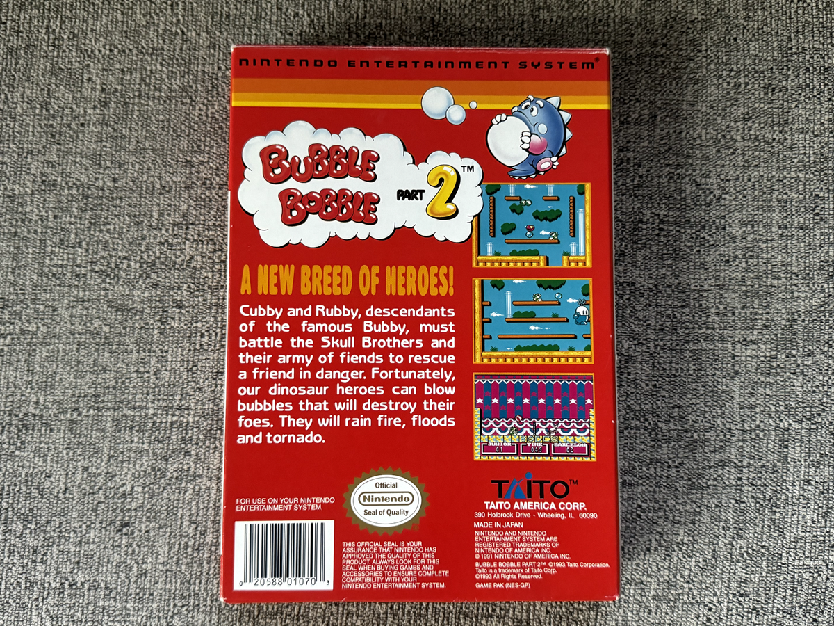 【希少】　バブルボブル2 Bubble Bobble Part 2 (Nintendo NES) CIB authentic RARE video