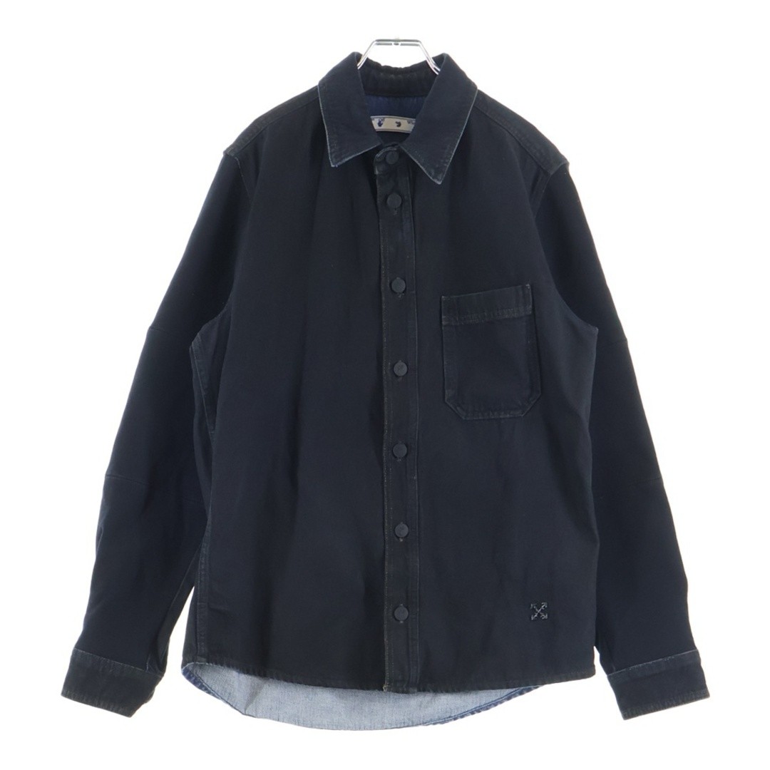 Off-white 20AW Back Arrow Print Arm Switch Button Denim Jacket Indigo Black Used thumbnail 2
