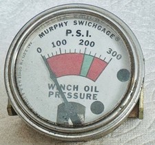 MURPHY WINCH OIL PRESSURE GAUGE 300 PSI MURPHY OIL PRESSURE GAGE