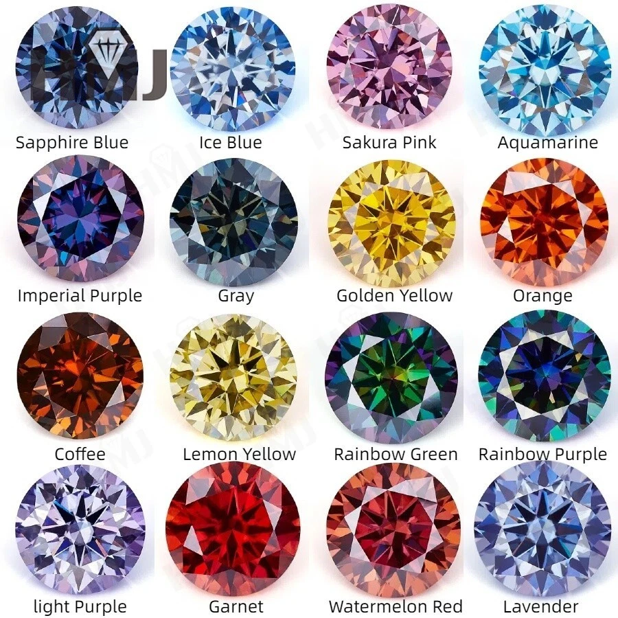 Wholesale Round Purple 5-9mm Loose Moissanite Stones Brilliant Excellent W.GRA - Image 2 of 4