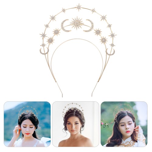 Moon Hairband Bride Miss Sun Headband Headpiece Star Crowns for Women