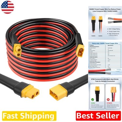 Heavy-Duty XT60 Extension Cord 25FT, 10AWG Tinned Copper, Durable Power Link