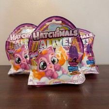 Lot of 3 Hatchimals Alive Neon Rainbow Single Pack Surprise Egg