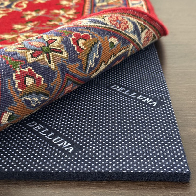 Delluna Non-Slip Area Rug Pad 5X7 3/8 Thick Double Side Rubber Felt Premium
