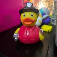 Rubber Duck Dash Ornament, Collectible, Duck Duck Jeep, Fire Fighter, Firehouse