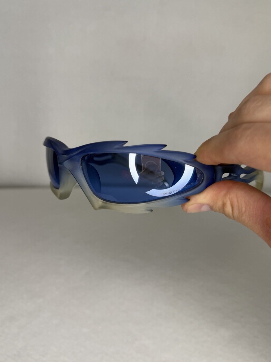 BlackFlys DamianⅢ vintage sunglasses y2k Vintage Rare Y2K Black Flys Damian III Sunglasses Crystal Blue