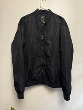 Men s Black Lightweight Bomber Jacket L Full Zip NWOT Multiple Pockets