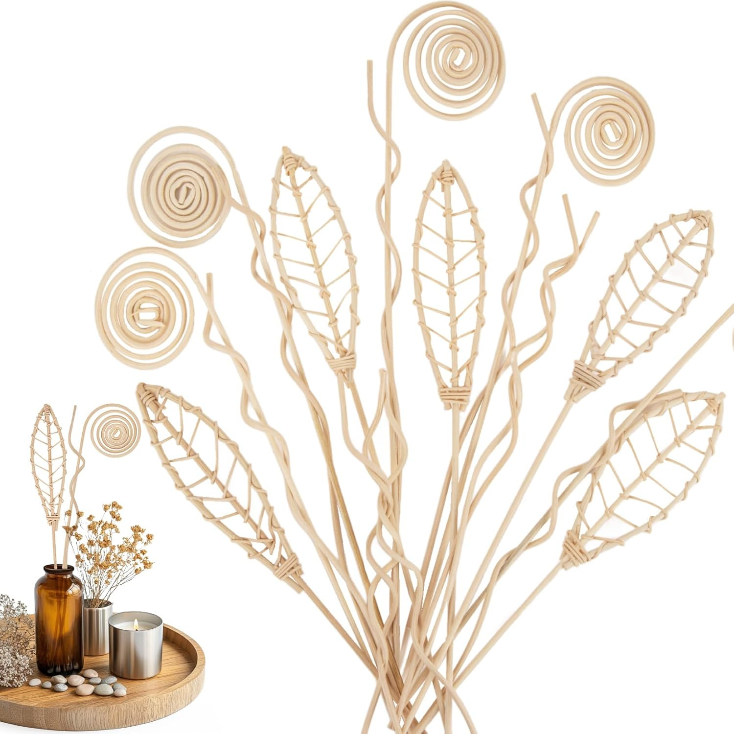 Reed Diffuser Sticks - 20PCS Rattan Reed Diffuser Sticks Natural Rattan Wood Ess