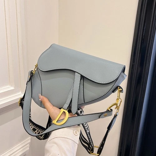 New Women Leather Shoulder Bags Underarm Bag Saddle Shape Pendant Crossbody Bag - Bild 27 von 51