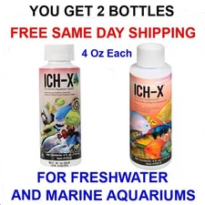 Hikari ICH-X  TREATMENT FOR FRESH WATER & MARINE AQUARIUM 2 ea. 4 oz. BOTTLES