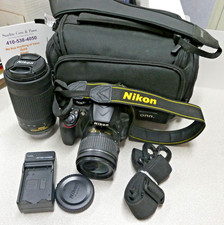 Nikon D3400 DSLR Camera Bundle 18-55mm VR 70-300 DX mm Lenses